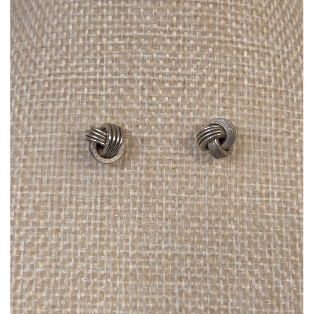 Retro Sterling Silver Love Knot Stud Earrings
